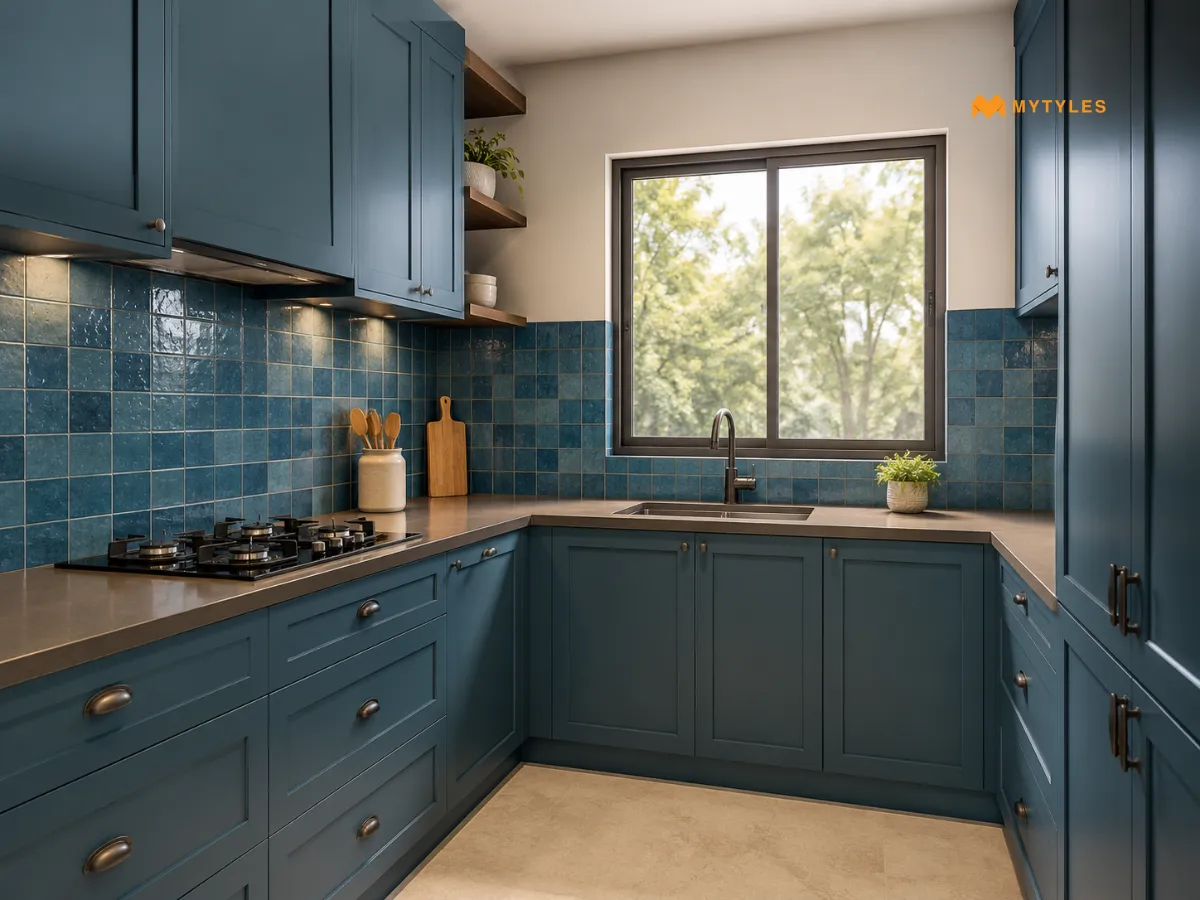 Backsplash Tiles That Match the Cabinets 